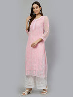 Load image into Gallery viewer, Seva Chikan Hand Embroidered Georgette Chikankari Kurta With Matching Slip