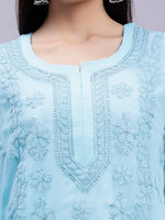 Load image into Gallery viewer, Seva Chikan Hand Embroidered Georgette Lucknowi Chikankari Kurta With Slip