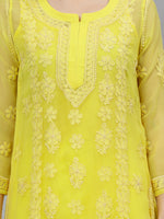 Load image into Gallery viewer, Seva Chikan Hand Embroidered Georgette Chikankari Kurta With Matching Slip