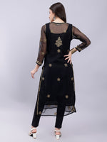 Load image into Gallery viewer, Seva Chikan Hand Embroidered Georgette Lucknowi Chikankari Kurta With Slip