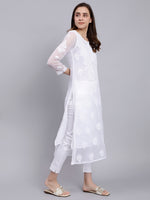 Load image into Gallery viewer, Seva Chikan Hand Embroidered Georgette Lucknowi Chikankari Kurta With Slip