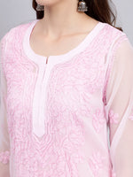 Load image into Gallery viewer, Seva Chikan Hand Embroidered Georgette Lucknowi Chikankari Kurta With Slip