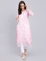 Load image into Gallery viewer, Seva Chikan Hand Embroidered Georgette Lucknowi Chikankari Kurta With Slip