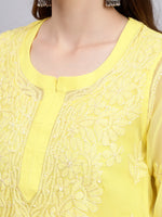 Load image into Gallery viewer, Seva Chikan Hand Embroidered Georgette Lucknowi Chikankari Kurta With Slip