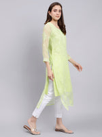 Load image into Gallery viewer, Seva Chikan Hand Embroidered Georgette Lucknowi Chikankari Kurta With Slip
