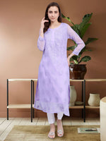 Load image into Gallery viewer, Seva Chikan Hand Embroidered Georgette Lucknowi Chikankari Kurta With Slip
