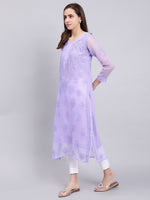 Load image into Gallery viewer, Seva Chikan Hand Embroidered Georgette Lucknowi Chikankari Kurta With Slip