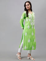 Load image into Gallery viewer, Seva Chikan Hand Embroidered Modal Cotton Lucknowi Chikankari Kurta