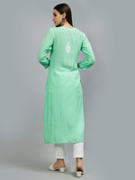Load image into Gallery viewer, Seva Chikan Hand Embroidered Modal Cotton Lucknowi Chikankari Kurta