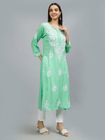 Load image into Gallery viewer, Seva Chikan Hand Embroidered Modal Cotton Lucknowi Chikankari Kurta