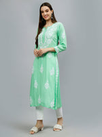 Load image into Gallery viewer, Seva Chikan Hand Embroidered Modal Cotton Lucknowi Chikankari Kurta