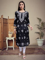 Load image into Gallery viewer, Seva Chikan Hand Embroidered Terivoil Cotton Lucknowi Chikankari Kurta