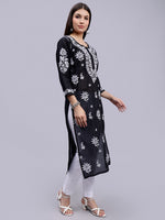 Load image into Gallery viewer, Seva Chikan Hand Embroidered Terivoil Cotton Lucknowi Chikankari Kurta