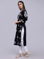 Load image into Gallery viewer, Seva Chikan Hand Embroidered Terivoil Cotton Lucknowi Chikankari Kurta