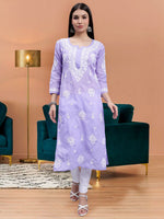 Load image into Gallery viewer, Seva Chikan Hand Embroidered Terivoil Cotton Lucknowi Chikankari Kurta