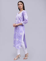 Load image into Gallery viewer, Seva Chikan Hand Embroidered Terivoil Cotton Lucknowi Chikankari Kurta