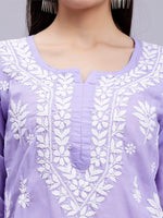 Load image into Gallery viewer, Seva Chikan Hand Embroidered Terivoil Cotton Lucknowi Chikankari Kurta