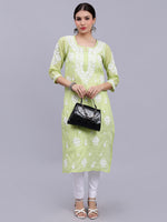 Load image into Gallery viewer, Seva Chikan Hand Embroidered Terivoil Cotton Lucknowi Chikankari Kurta