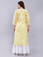 Load image into Gallery viewer, Seva Chikan Hand Embroidered Terivoil Cotton Lucknowi Chikankari Kurta