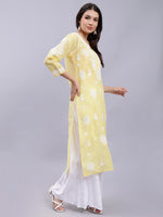 Load image into Gallery viewer, Seva Chikan Hand Embroidered Terivoil Cotton Lucknowi Chikankari Kurta
