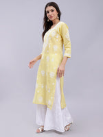 Load image into Gallery viewer, Seva Chikan Hand Embroidered Terivoil Cotton Lucknowi Chikankari Kurta