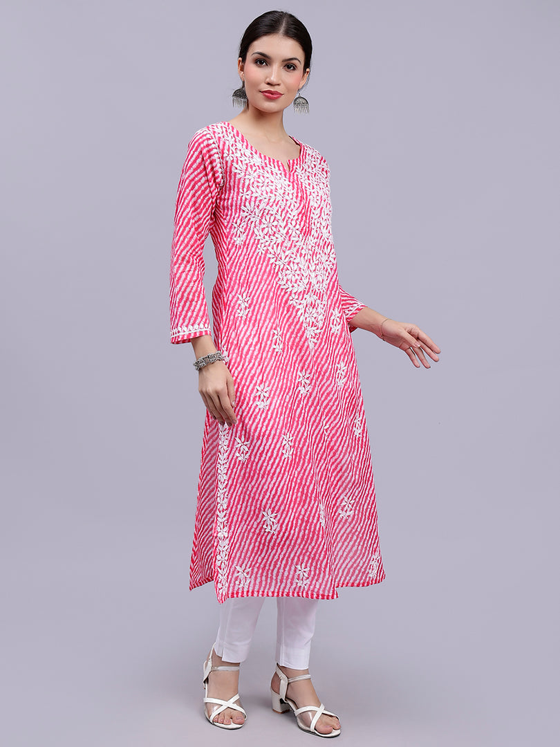 Seva Chikan Hand Embroidered Mal-Mal Lucknowi Chikankari Kurta