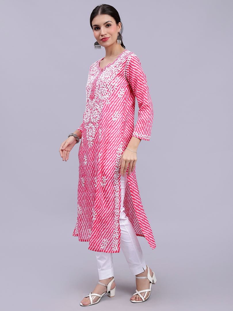 Seva Chikan Hand Embroidered Mal-Mal Lucknowi Chikankari Kurta