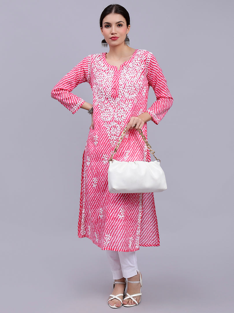 Seva Chikan Hand Embroidered Mal-Mal Lucknowi Chikankari Kurta
