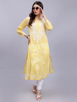 Load image into Gallery viewer, Seva Chikan Hand Embroidered Mal-Mal Lucknowi Chikankari Kurta