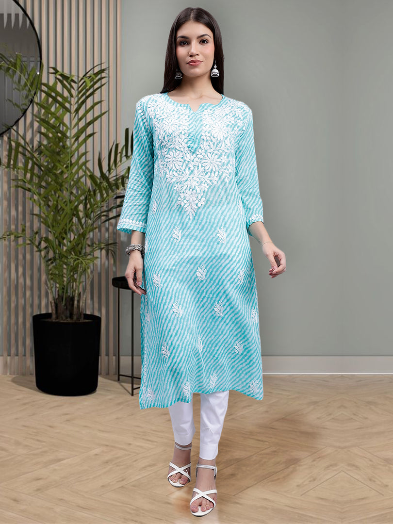 Seva Chikan Hand Embroidered Mal-Mal Lucknowi Chikankari Kurta