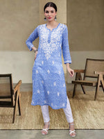 Load image into Gallery viewer, Seva Chikan Hand Embroidered Mal-Mal Lucknowi Chikankari Kurta