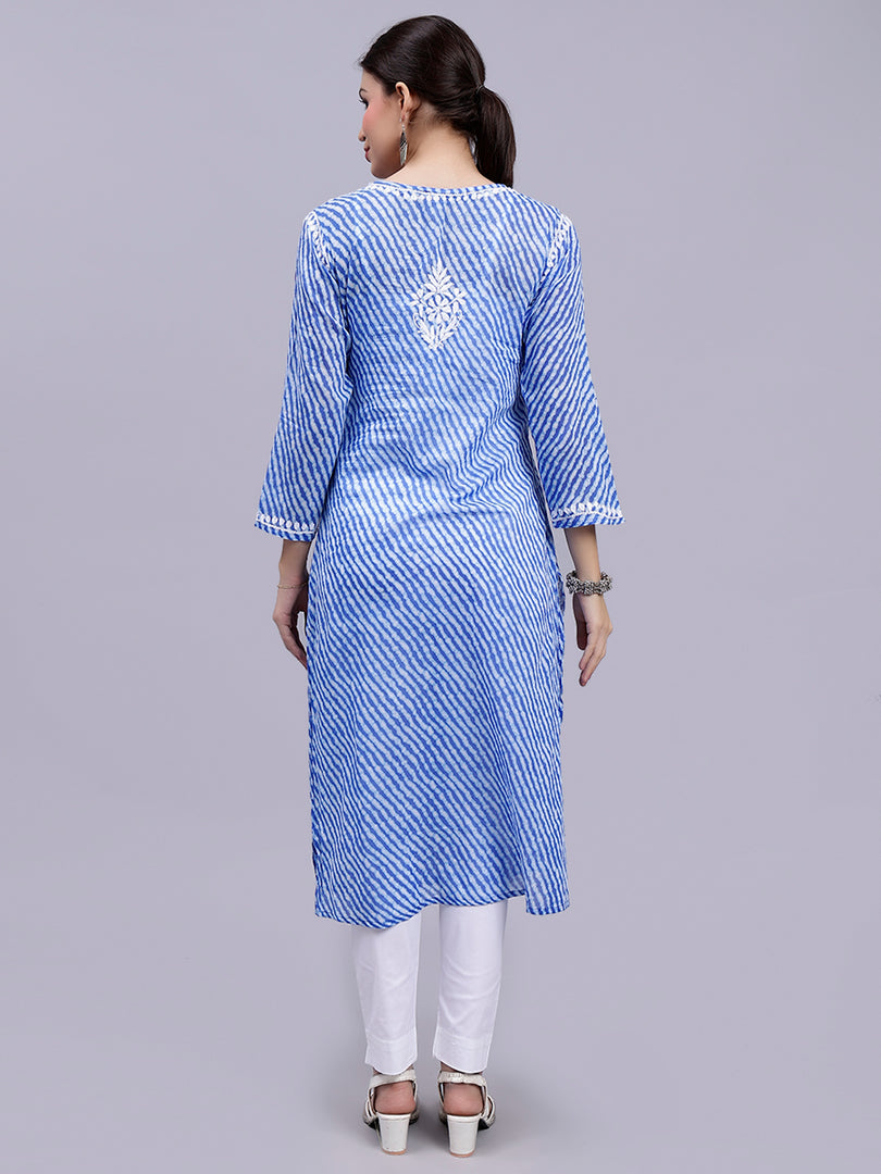 Seva Chikan Hand Embroidered Mal-Mal Lucknowi Chikankari Kurta