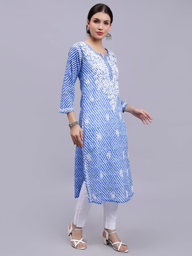 Seva Chikan Hand Embroidered Mal-Mal Lucknowi Chikankari Kurta