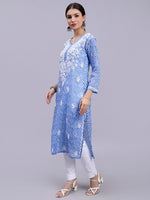 Load image into Gallery viewer, Seva Chikan Hand Embroidered Mal-Mal Lucknowi Chikankari Kurta