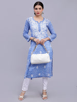 Load image into Gallery viewer, Seva Chikan Hand Embroidered Mal-Mal Lucknowi Chikankari Kurta