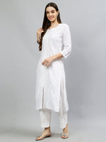 Load image into Gallery viewer, Seva Chikan Hand Embroidered White Cotton Lucknowi Chikankari Kurta