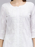 Load image into Gallery viewer, Seva Chikan Hand Embroidered White Cotton Lucknowi Chikankari Kurta