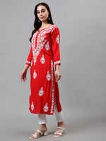 Load image into Gallery viewer, Seva Chikan Hand Embroidered Modal Cotton Lucknowi Chikankari Kurta