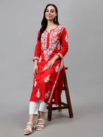 Load image into Gallery viewer, Seva Chikan Hand Embroidered Modal Cotton Lucknowi Chikankari Kurta