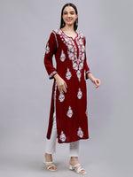 Load image into Gallery viewer, Seva Chikan Hand Embroidered Modal Cotton Lucknowi Chikankari Kurta