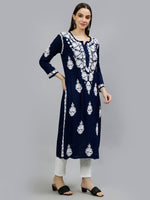 Load image into Gallery viewer, Seva Chikan Hand Embroidered Modal Cotton Lucknowi Chikankari Kurta