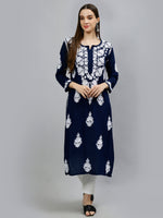Load image into Gallery viewer, Seva Chikan Hand Embroidered Modal Cotton Lucknowi Chikankari Kurta