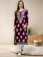 Load image into Gallery viewer, Seva Chikan Hand Embroidered Rayon Lucknowi Chikankari Kurta