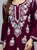Load image into Gallery viewer, Seva Chikan Hand Embroidered Rayon Lucknowi Chikankari Kurta