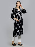 Load image into Gallery viewer, Seva Chikan Hand Embroidered Rayon Lucknowi Chikankari Kurta