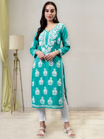 Load image into Gallery viewer, Seva Chikan Hand Embroidered Rayon Lucknowi Chikankari Kurta