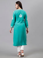 Load image into Gallery viewer, Seva Chikan Hand Embroidered Rayon Lucknowi Chikankari Kurta