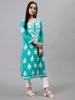 Load image into Gallery viewer, Seva Chikan Hand Embroidered Rayon Lucknowi Chikankari Kurta