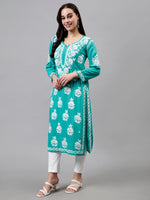 Load image into Gallery viewer, Seva Chikan Hand Embroidered Rayon Lucknowi Chikankari Kurta