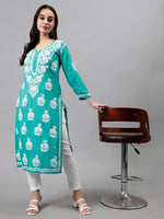 Load image into Gallery viewer, Seva Chikan Hand Embroidered Rayon Lucknowi Chikankari Kurta
